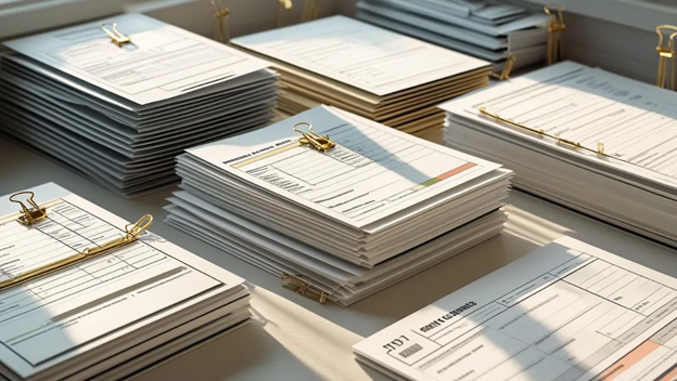 Well organized financial documents that make tax season easy and stress-free thanks to a skilled bookkeeper