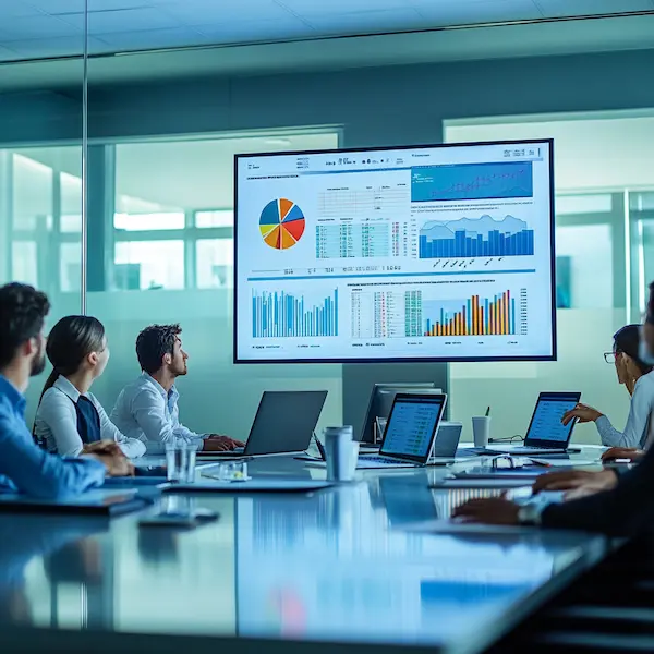 image of business startup team benefiting from great bookkeeping practices by analyzing financial reports to make better business decisions