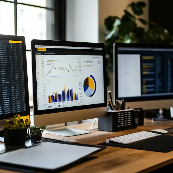 photo of a clean organized business startup office with financial charts courtesy of proper bookkeeping